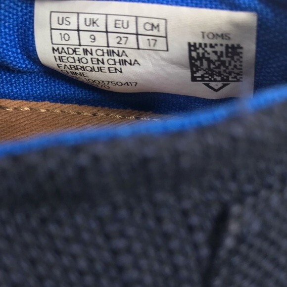 TOMS Youth Avalon Slip On Sneakers  / Navy & White / Shoe Size 10 T (Youth) - Picture 10 of 10